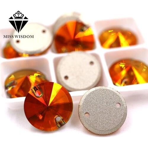 New High quality flatback glass sew on rhinestones double hole Round shape Star pink crystal rhinestone diy clothing accessories