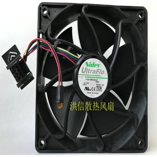 Original Nidec 12V 1.85A V12E12BS1B5-07 12038 120*120*38mm four wire with temperature control fan