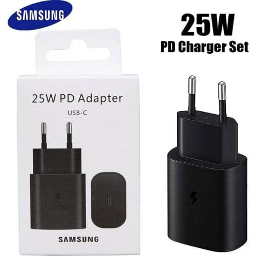 Original Samsung Galaxy Note 10 25W Super Fast Charging Adapter PD Charger 100CM USB C To USB C Cable For S20 Ultra S20+ A71 A91