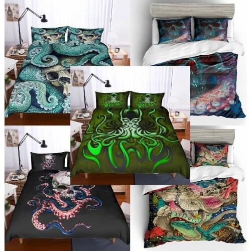 Octopus aliens skull series Advanced household Bedding Set Duvet Quilt Cover for Adults FULL/QUEENComforter Cover