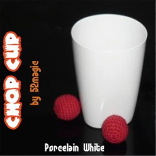 Chop Cup (Porcelain White,Plastic) Magic Tricks Balls Appearing/ Disappearing Magie Magician Close Up Gimmick Props Comedy