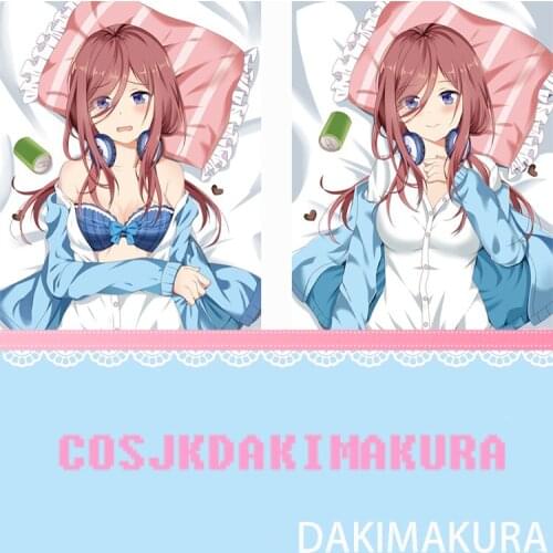 The Quintessential Quintuplets Nakano Miku Anime Girls Dakimakura Body Hugging Pillow Cover Otaku Pillow Case High Quality Gift