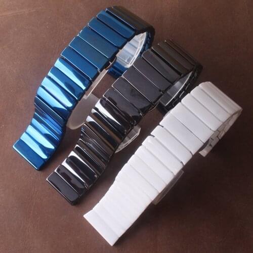 Quartz watchband Watch accessories bracelet Ceramic Replace Strap fit mens womens hours smart watches blue Watchband 22mm polish