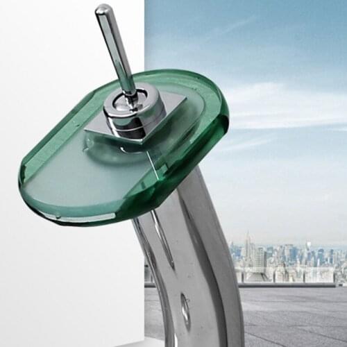 Enhanced LED light-emitting bathroom wash basin wide mouth waterfall hot and cold mixed water faucet European style