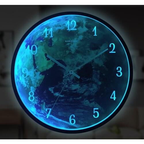 Modern Design Silent Wall Clock Led Digital Smart Glowing Wall Clock Luminous Creative Living Room Duvar Saati Home Decor AD50WC
