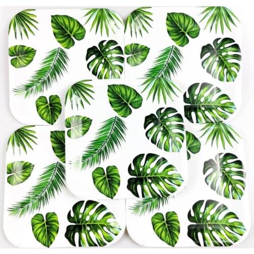 10pcs/lot Monstera Theme Plates Baby Shower Decoration Kids Boys Favors Dishes Happy Birthday Events Party Tableware Supplies