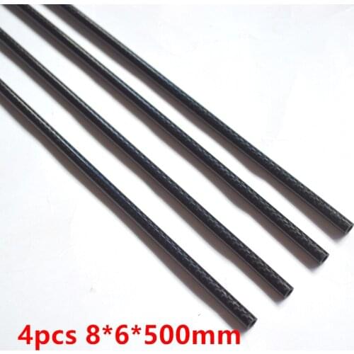 4pcs/lot 500mm x 8mm x 6mm Carbon Fiber Tube For RC Toys Models For RC Quadcopter Multirotor Accessories
