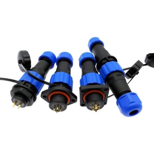 Waterproof connector SP16 IP68 cable connector plug & socket Male and Female 2 3 4 5 6 7 9 Pin