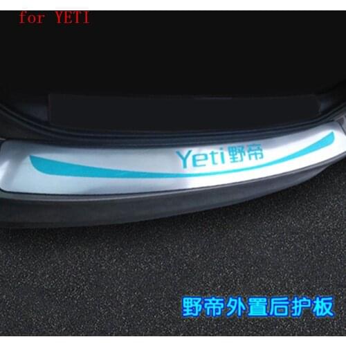 Stainless Steel car Rear Bumper Protector Sill Trunk Rear guard Tread Plate Pedals Car Styling for 2014-2017 Skoda YETI