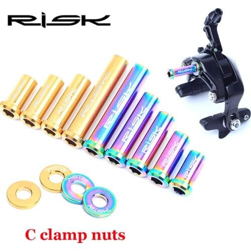 Road C Clamp Fixed Bolts Nuts Bike Caliper Brake V Brake C Clamp Nut TC4 Titanium Alloy M6*10/15/20/25/30/40MM Cycling Parts