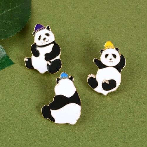 Cartoon Cute Panda Enamel Pin High quality Animal Pins Anime Icons Womens Brooches Badge Jackets Hat Jewelry Brooches