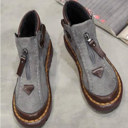 Woman Boots Womens Shoes 2019 Winter New Fashion Boots Female Thick Bottom Brooke Flat Boots Botas Mujer Woman Booties F3-74