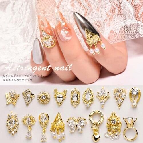 1Pc Luxury 3D Nail Rhinestones Pearl Love Butterfly Style Crystal Gems Nail Art Decorations Supplies Manicure Accessories
