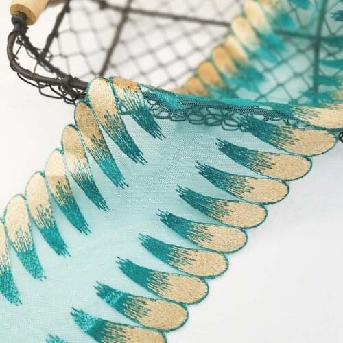 10Meters Embroidered Blue Lace Ribbon Trims for Home Textiles Sofa Covers Trimmings Mesh Applique Sewing Laces Fabric 2021