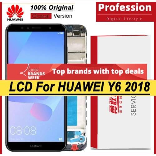 100% Original 5.7'' Display for Huawei Y6 2018 ATU L11 L21 L22 LX1 LX3 L31 L42 LCD Touch Screen Y6 Prime 2018 Repair Parts