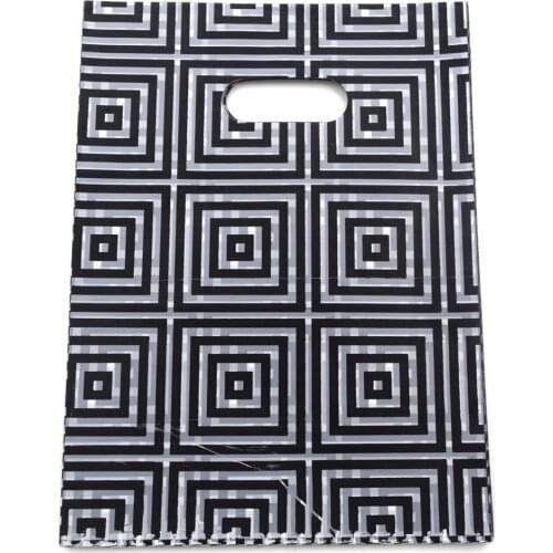 100pcs 30*40cm Square design Gift Bags Plastic Boutique Pouches Shopping Gift Package Bag 015040040