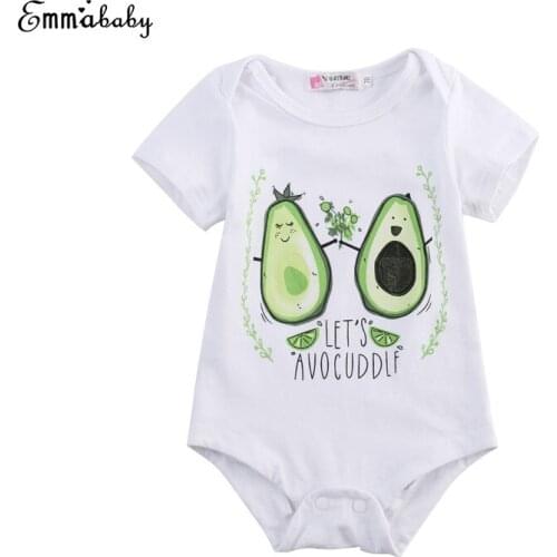2017 Summer Newborn Cute Lovely Toddler Infant Baby Boy Girl Short Sleeve Cotton Bodysuit Jumpsuit Clothes Outfits Set 0-24M