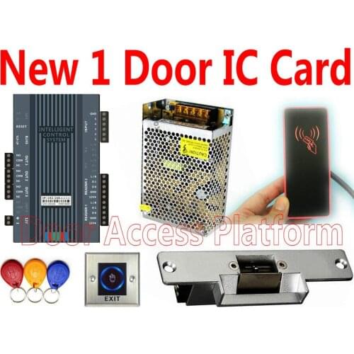 2020 Newest One door controller with Web IP Control+1 pcs of 13.56MHz MF IC Card access reader+Power+Strike lock+no touch button