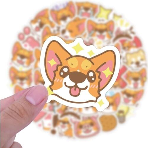 40pcs/Pack Vsco Girl Animals Dogs Corgis Stickers for Skateboard Luggage Guitar Waterproof PVC Cute Graffiti Sticker Kids Toys