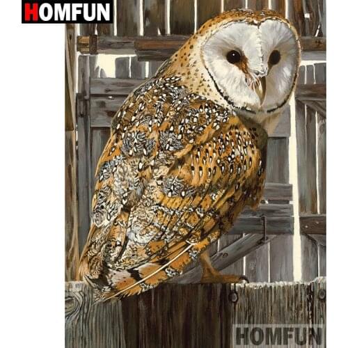HOMFUN 5D DIY Diamond Painting Full Square/Round Drill "Animal owl" 3D Embroidery Cross Stitch gift Home Decor A00276