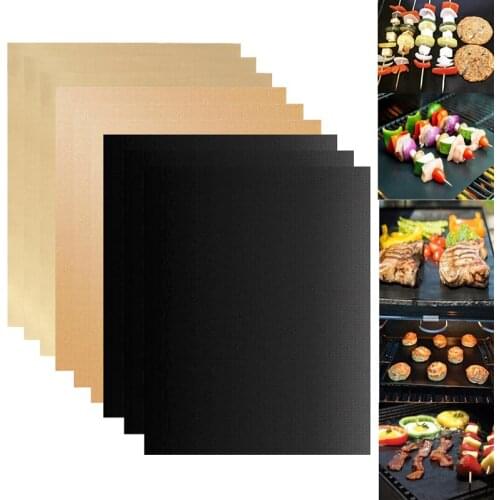 Non-Stick BBQ Grill Mat Pad Baking Sheet Outdoor Picnic Barbecue Mat Oil Brush Reusable Baking Mat BBQ Liner Tools