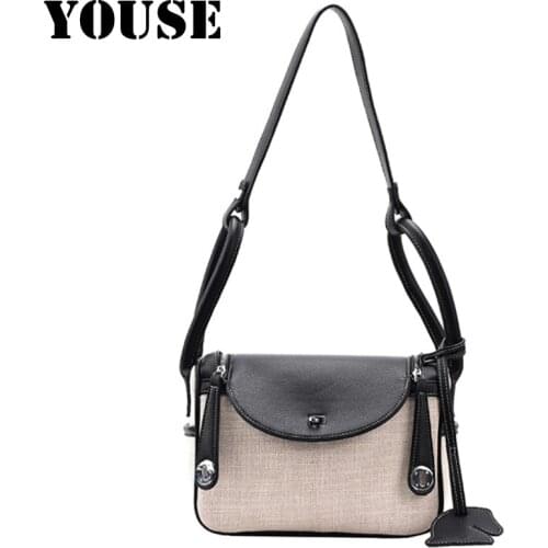 YOUSE Brand Fashion Simply PU Leather Crossbody Bags for Women 2020 Contrast Color Lady Travel Small Handbags Designer Bags