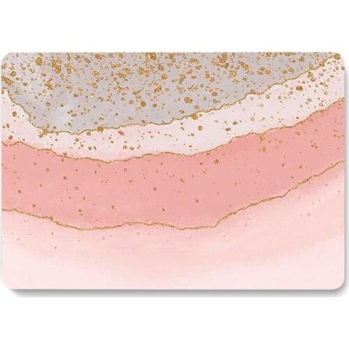 Watercolor Gray Golden Pink Grey Pattern Laptop Case For MacBook Retina Air 11 12 13.3 New Pro 15.4 16 inch Cover shell