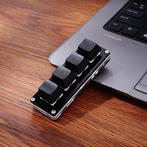 Black Keypad 4keys Mini Keyboards USB Macro Programming Shortcut Key Mechanical Keyboard Custimize DIY Game Drawing Keyboard