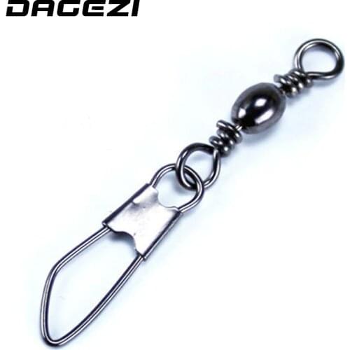 DAGEZI 50pcs/lot Stainless steel swivels interlock snap fishing lure ice fishing gear accessories Connector copper swivel