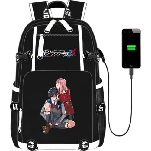 Unisex Anime Cartoon Cos DARLING in the FRANXX HIRO 02 ICHIGO Travel Rucksack Casual Schoolbag Student Backpacks