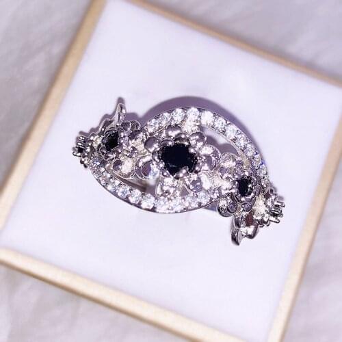 European And American Rose Vintage Diamond Ring Elegant Temperament Jewelry Exquisite Fashion Luxury Gift Factory Wholesale