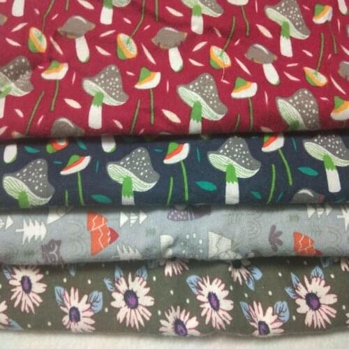 50x110cm Fresh Red Blue Mushroom 100% Cotton Flannel Fabric 50x110cm Flannel Patchwork Children Sleepwear Baby Blanket Home Deco