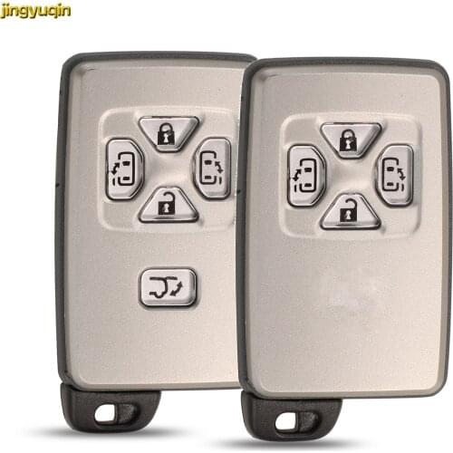 Jingyuqin 10pcs Remote Car Key Fob Shell For Toyota Reiz Avalon Previa Alphard Prius 4/5 Buttons Smart Case Replacement