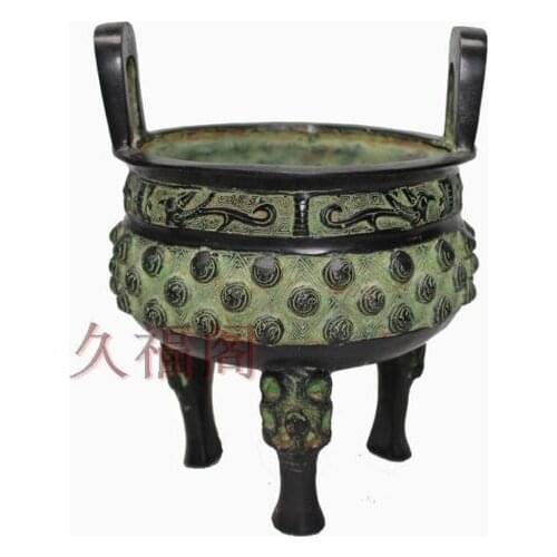 China of art collection bronze carving Double Phoenix Incense burner