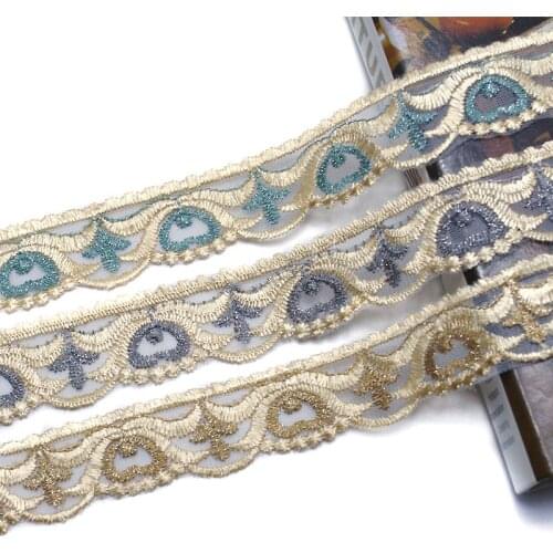 30Yards 3cm wide gold thread gauze Lace ribbon for curtain table clothing decoration lace fabric trim diy sewing accessories