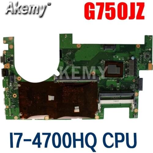 Amazoon G750JZ Onboard I7-4700HQ CPU mainboard For Asus G750JZ G750JY G750J laptop motherboard 60NB04K0 100% Test free shipping