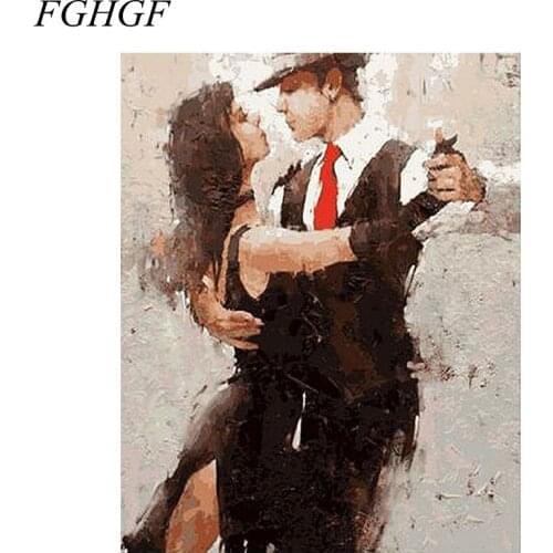 FGHGF Romantic Lover DIY Painting By Numbers Wall Art Modern Landscape The Eiffel Tower Oil Painting On