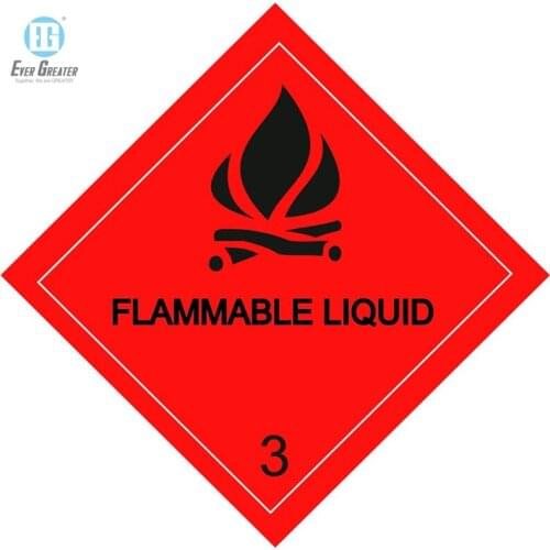 Custom Sticker Waterproof PVC Flammable Liquid Warning Label Sticker Self Adhesive Popular Removable Software Car Sticker