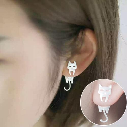 Allergy-free Cat Fish Stud Earrings for Women Gift Cute Animal Hypoallergenic Jewelry Prevent Allergy