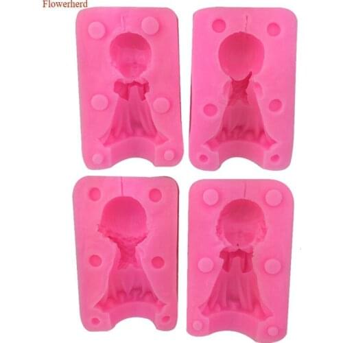 New Cake Decoration 3D Stereo Angel Girl Angel Boy Candle Silicone Mold Lollipop Candy Mold Fondant Cake Mold Handmade Soap Mold