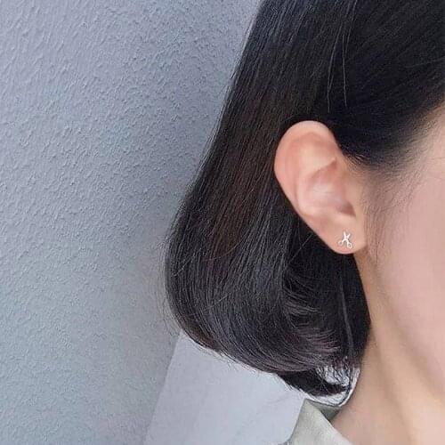 Scissors Stud Earrings For Women Korean Fashion Style Cute Creative Personality New Trend Simple Student Lady Jewelry BOYULIGE