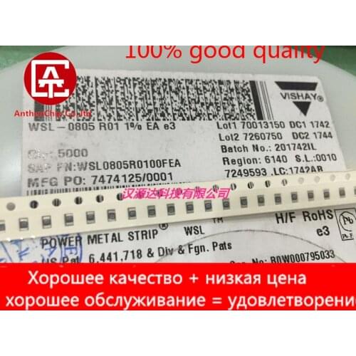 10pcs real orginal new SMD alloy resistor 0805 R01 0.01R 1% 75PPM 1/8W WSL0805R0100FEA