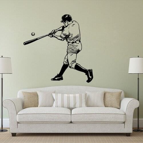 Pro Baseball Player Strike Vinyl Wall Art Baseball Sports Sticker Home Living Room Decoration Removable A002674