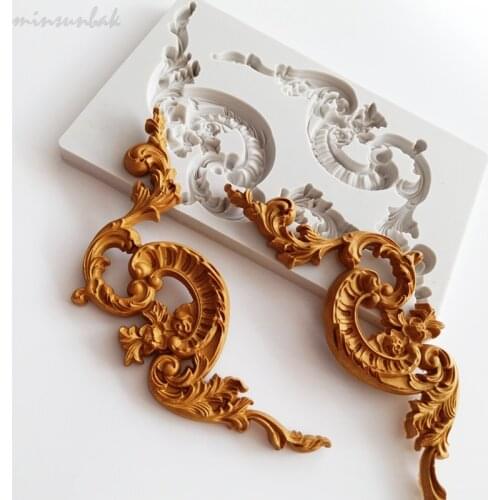 Minsunbak Cake Tools Classic European Embossed Chocolate Silicone Mold Fondant Mold Sugarcraft