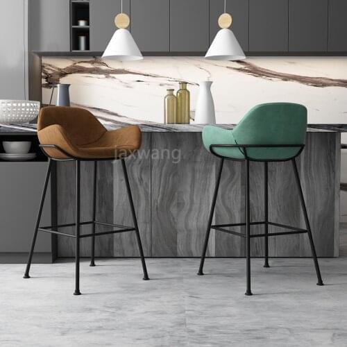 Nordic Bar Stools Simple Industrial Style Backrest Coffee Restaurant High Stools Iron Bar Chair High Back Chair Bar Stool