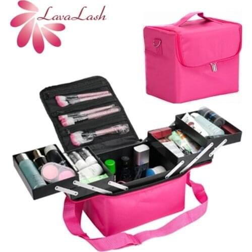 Make up Bag Hand-held large Capacity Multi-layer Manicure Nail Eyelash Beauty Tool Kit Cosmetics Storage Case Toiletry Bag