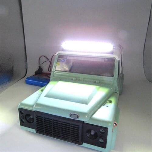 New Car Light Bar Metal Shell Top Lamp & Adapter Cable Wire for WPL D12 C14 C24 C34 MN D90 RC Car Modification Accessories