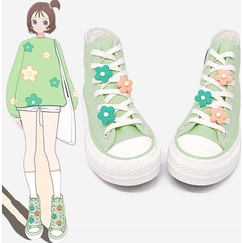 Spring autumn sweet and cute high-top canvas shoes female students small flower shoes casual shoes college style Lolita cos loli