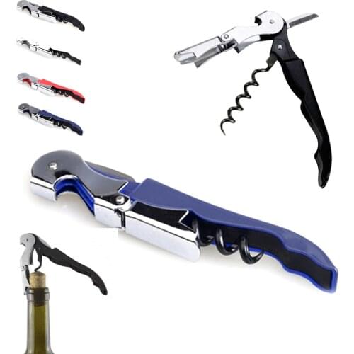 Wine Bottle Cap Opener Corkscrew Stainless Steel Metal With Plastic Handle 8 colors Wine Beer Lid Twist Off Jar Opener Claw