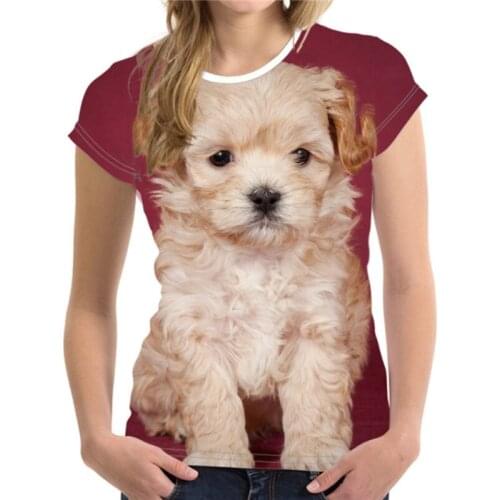 Street Leisure T Shirts for Women Tops Product New Products Summer Clothes for Women New Arrival 2021 Plus Size Dog Crew Neck